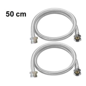 COPPIA TUBO FLESSIBILE 50CM TUBI DI INGRESSO 1/2X1/2 MASCHIO FEMMINA DGO-176