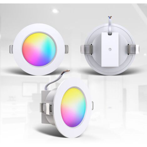 B.K.Licht I Set di 3 luci da incasso per bagno RGBW LED I faretto da incasso per bagno colorato I telecomando I foro Ø70 mm I dimmerabile I 92x45 (DxH) I bianco