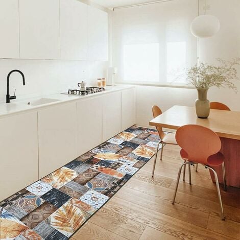 Tappeto Cucina Moderno Parquet Maiolica Antiscivolo Passatoia Ingresso 100% Made In Italy Dis C - 57x240 cm