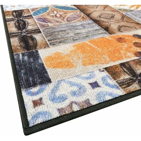 Tappeto Cucina Moderno Parquet Maiolica Antiscivolo Passatoia Ingresso 100% Made In Italy Dis C - 57x240 cm