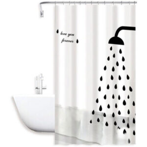 Tenda moderna per doccia vasca da bagno impermeabile pvc 12 ganci con decorato con soffione doccia 180×180 cm