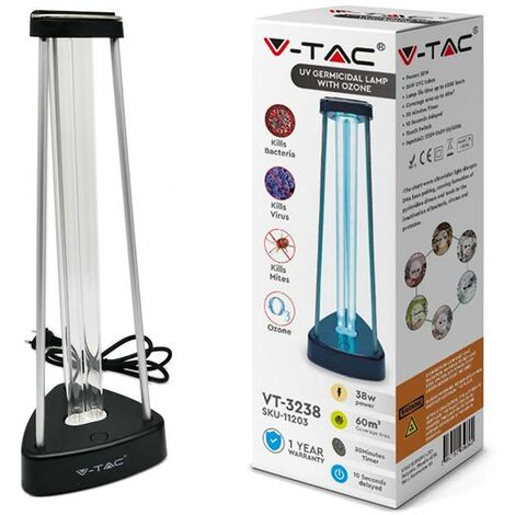 LAMPADA GERMICIDA UV-C 38W CON OZONO PER 60M2