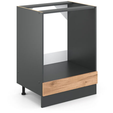 Mobile per forno da incasso R-Line, Quercia dorata, 60 cm senza piano di lavoro, Vicco
