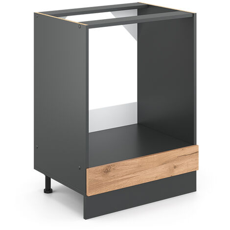 Mobile per forno da incasso R-Line, Quercia dorata, 60 cm senza piano di lavoro, Vicco