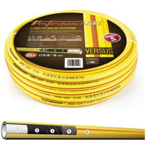 TUBO 5/8" POLLICE ACQUA IRRIGAZIONE PER GIARDINO PLAY 3 STRATI GIALLO 50 METRI