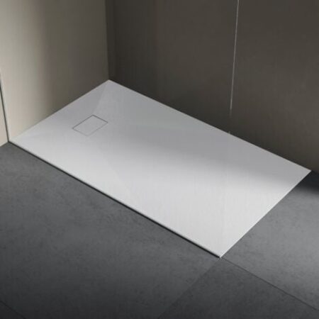Piatto doccia in resina 90x160 cm SMC effetto pietra colore bianco CUBA