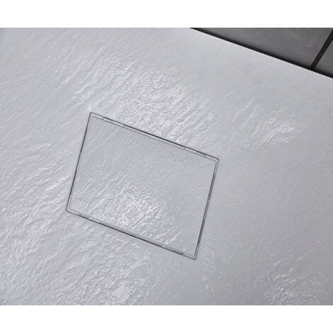 Piatto doccia in resina 90x160 cm SMC effetto pietra colore bianco CUBA