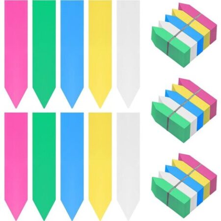 Etichette per orto in plastica multicolore (confezione da 500) - 10 x 2 cm - Cartello per orto/Etichetta per giardino impermeabile in 5 colori per vivaio, semi, piante ed erbe aromatiche,
