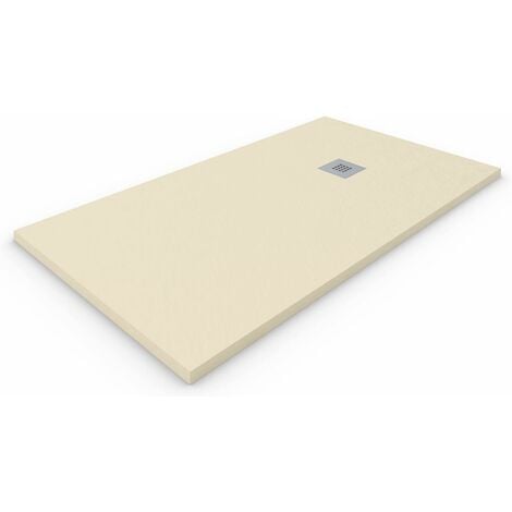 Piatto doccia in marmoresina extra piatto ALLSTONE - Tutte le taglie - 6 colori - Valvola e griglia regalo - Crema Ral. 1015 70X70 CM