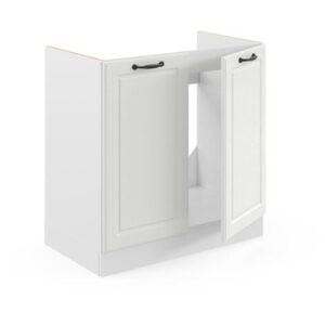 Mobile lavello cucina R-Line, Bianco casa di campagna, 80 cm senza piano di lavoro, Vicco
