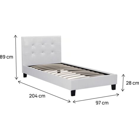 Letto JULIA Bianco - 90 x 190 cm