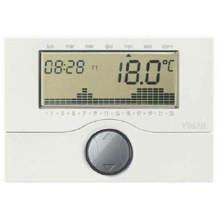 Vimar cronotermostato elettronico a parete batteria bianco 01910