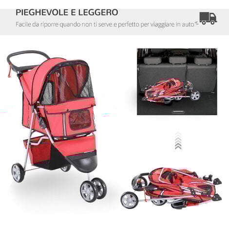PawHut Passeggino per Cani Pieghevole Carrello per Animali Domestici