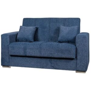 divano letto “atena” 2 posti in tessuto blu scuro, 158x85x92 cm