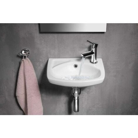 Siko Lavabo Siko con foro per rubinetto a destra, troppopieno, 35x28 cm, bianco (EUR913)