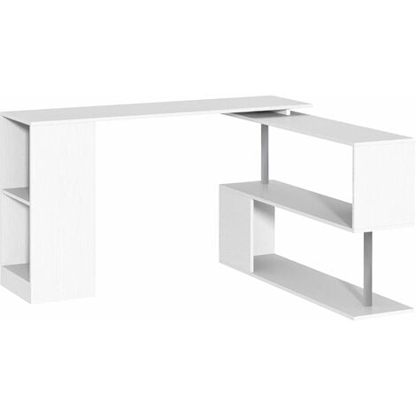 Scrivania Angolare da Ufficio Studio per Computer in Legno bianco 140x120x78,2 cm