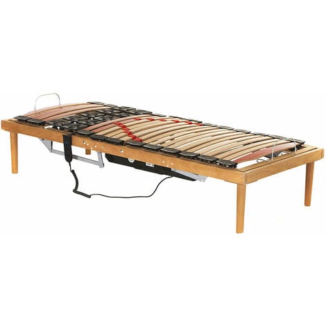 Rete ATP Motorizzata a Doghe 80x190 cm in Faggio Naturale 38 mm Dormidea Crio