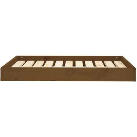 Cuccia per Cani Ambrata 91,5x64x9 cm in Legno Massello di Pino vidaXL