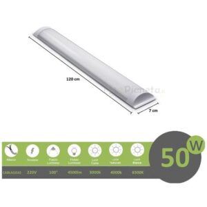 Plafoniera led 50w 3T 120 cm lineare barra luminosa sottopensile luce bianca fredda naturale calda  Naturale