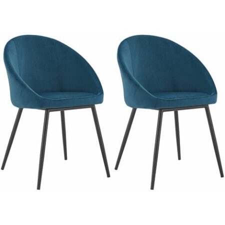 Set di 2 sedie vintage DIANE in velluto blu