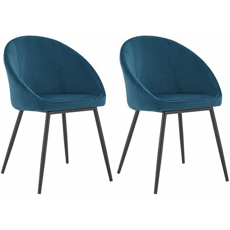 Set di 2 sedie vintage DIANE in velluto blu