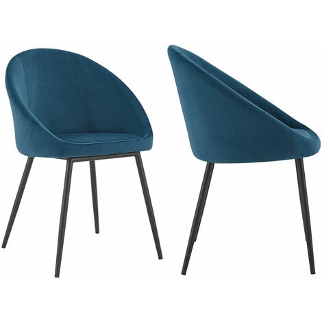 Set di 2 sedie vintage DIANE in velluto blu