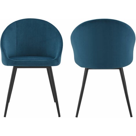 Set di 2 sedie vintage DIANE in velluto blu