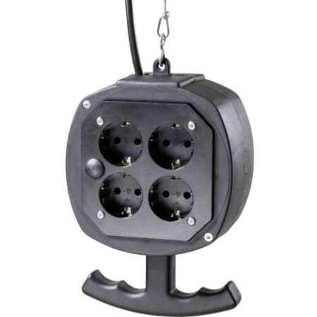 AS Schwabe 60971 8 scomparti Multipresa Nero