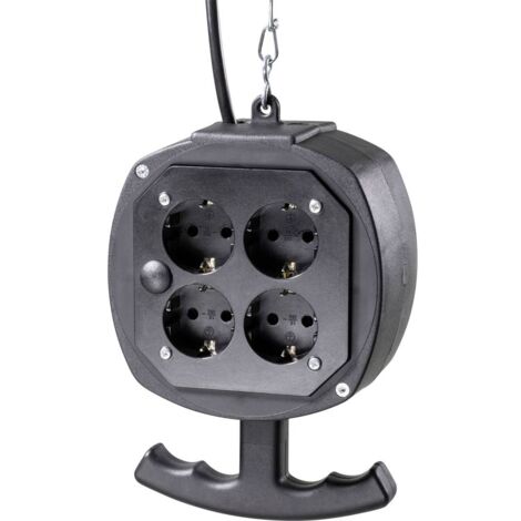 AS Schwabe 60971 8 scomparti Multipresa Nero