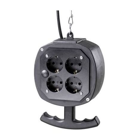 AS Schwabe 60971 8 scomparti Multipresa Nero