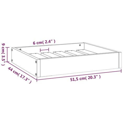 Cuccia per Cani Ambrata 51,5x44x9 cm in Legno Massello di Pino vidaXL