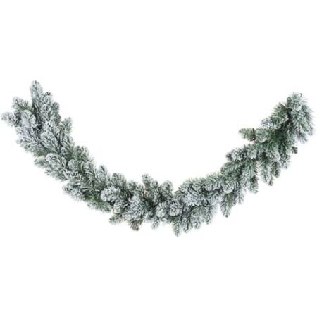 Festone natalizio "Innsbruck" in PVC effetto aghi di Pino color Verde innevato decorazione Natalizia -120 cm