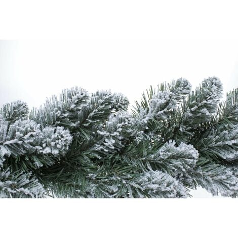 Festone natalizio "Innsbruck" in PVC effetto aghi di Pino color Verde innevato decorazione Natalizia -120 cm