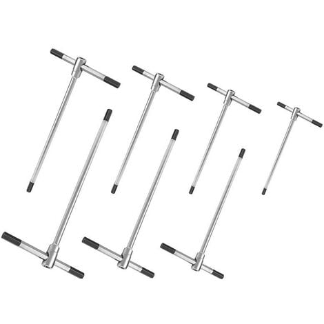 Serie 7 pz chiavi esagonali maschio a T 2 - 10 mm Fervi 0400