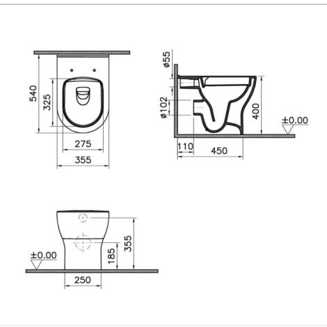 Sanitari Mia Round filo muro di Vitra con wc rimless