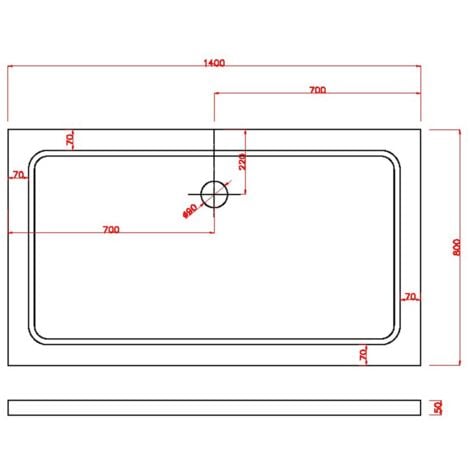 Piatto doccia in abs mod. Selene 80x140x5 cm rettangolare