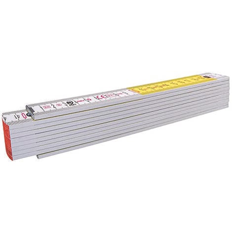 Doppiometro in legno bicolore serie 700 mod.717 - bianco/giallo (01328)