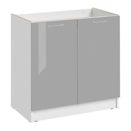 Mobile sottolavello Eco Grigio Brillante a 2 ante L 80 cm