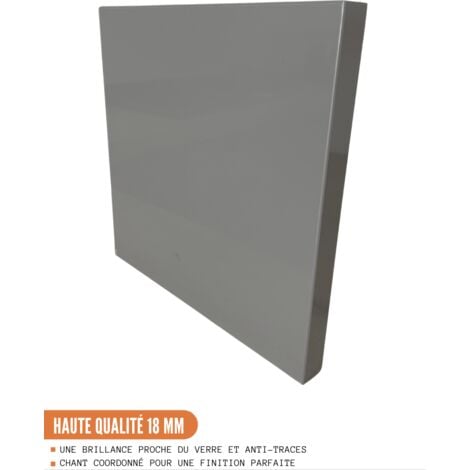 Mobile sottolavello Eco Grigio Brillante a 2 ante L 80 cm