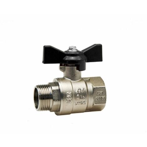 Valvola a sfera con farfalla 1/2" MF farfalla nera
