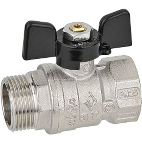 Valvola a sfera con farfalla 1/2" MF farfalla nera