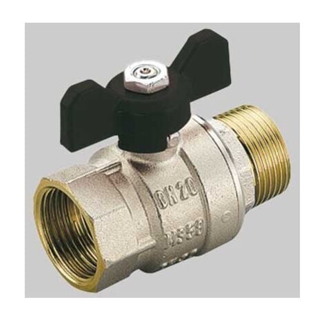 Valvola a sfera con farfalla 1/2" MF farfalla nera