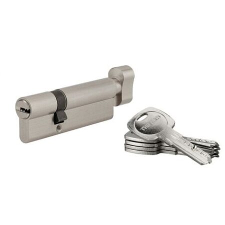Cilindro europeo per serratura a pomolo Tiger 6, 60Bx30mm, nichel, antisfilamento, antitrapano, 5 chiavi - THIRARD
