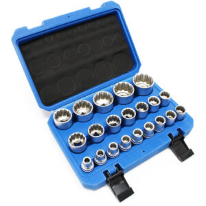 Set di bussole da 1/2″ (12,7mm) 21 pezzi 8-36mm Bussole multi-dente per chiave dinamometrica