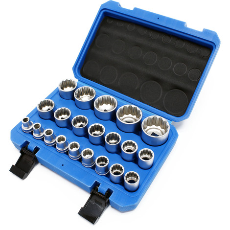 Set di bussole da 1/2″ (12,7mm) 21 pezzi 8-36mm Bussole multi-dente per chiave dinamometrica