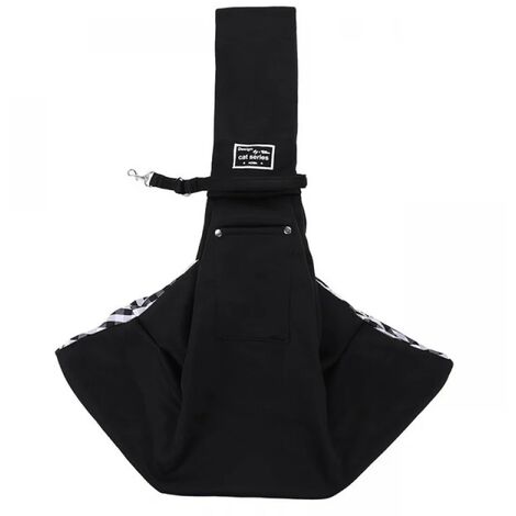 Borsa a tracolla per animali domestici in cotone Borsa a tracolla per cani Viaggi all'aperto Cucciolo di gatto portatile Comoda borsa per il trasporto (Nero)
