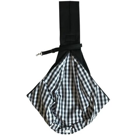 Borsa a tracolla per animali domestici in cotone Borsa a tracolla per cani Viaggi all'aperto Cucciolo di gatto portatile Comoda borsa per il trasporto (Nero)