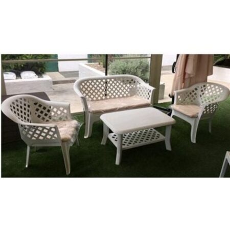 SALOTTO SET DA GIARDINO IN RESINA BIANCO VERANDA 4 PEZZI MADE IN ITALY