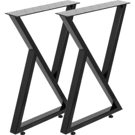 VEVOR Gambe da Tavolo in Metallo 28 x 20 Pollici Gambe Tavolo Acciaio 2 Gambe da Tavolo Gambe da Scrivania Acciaio Nero con Capacita di Carico 1763 libbre per Tavolino Mobile TV Scrivania