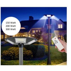 LAMPIONE SOLARE LED 150W 200W 300W CREPUSCOLARE IP66 LUCE FREDDA TELECOMANDO  300